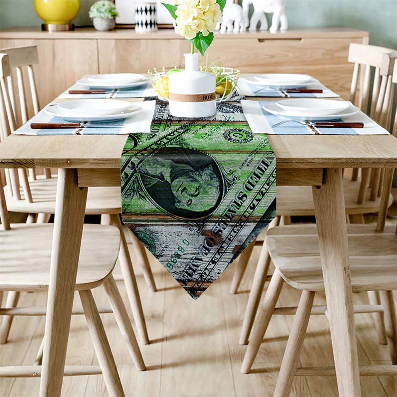 Длинная скатерть из древесины и льна мешковины для кухни украшение свадьбы