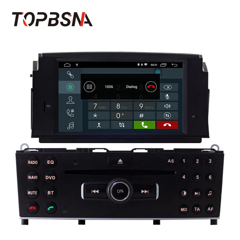 TOPBSNA Android 10 Car DVD Player For Mercedes Benz C200 C180 W204 2007-2010 WIFI multimedia GPS Navigation 1 Din Radio Auto | Автомобили