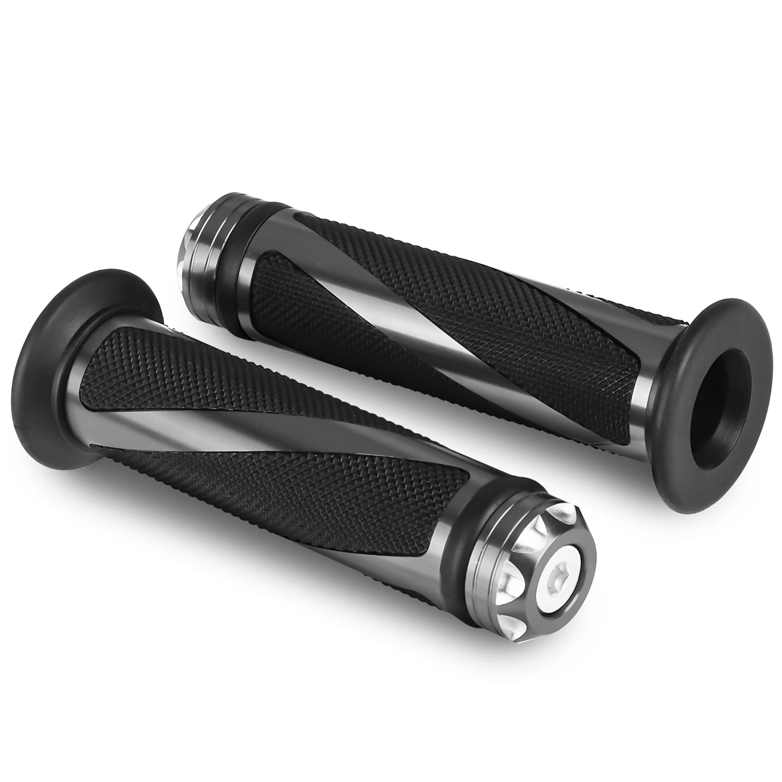 Titanium Stripe Motorcycle Racing Bikes Aluminum 7/8" Hand Grips Handle Bar For Honda Yamaha ... New |