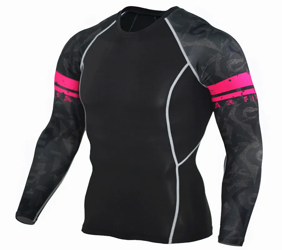 Men's Running T-Shirt Compression Bottom Top Long Sleeve Sports Leotard Running T-Shirt Jersey
