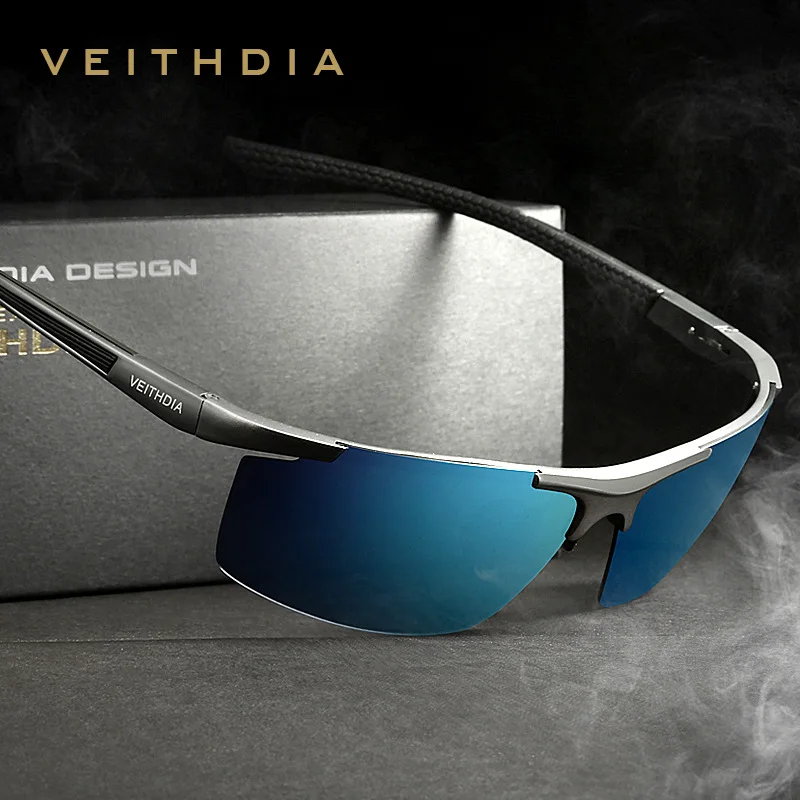 Фото Солнцезащитные очки VEITHDIA, спортивные, дизайнерские, алюминиевые, мужские, уличные, для велоспорта, поляризационные, UV400, для вождения, солнце... №1