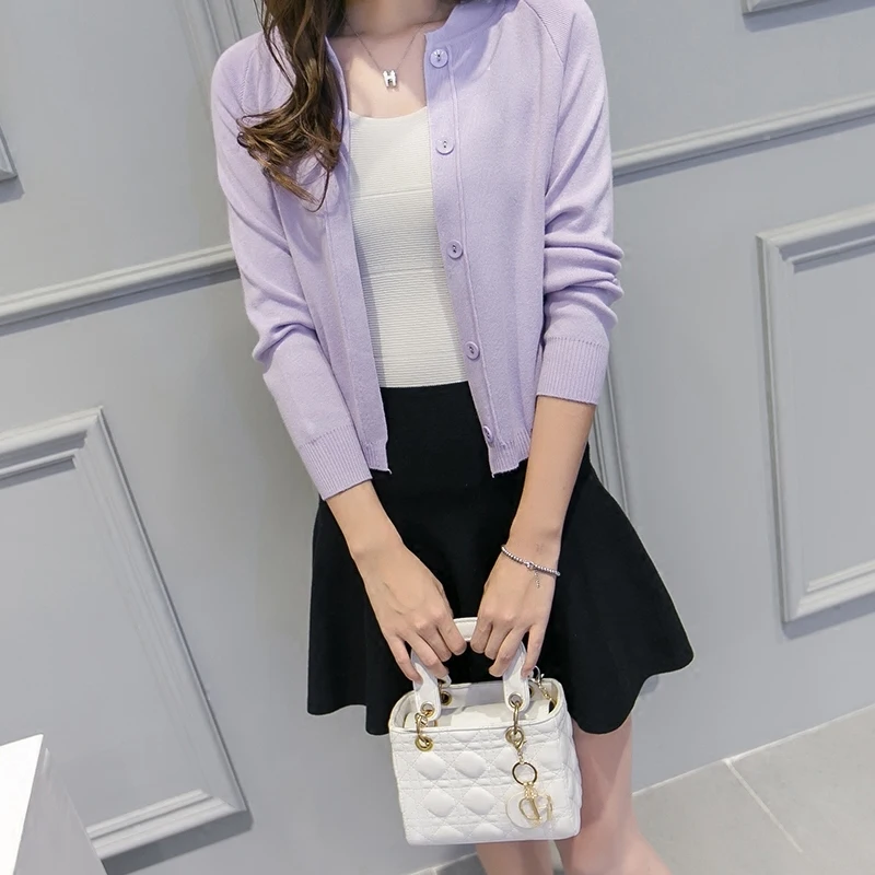 Осенний женский шерстяной свитер с v-образным вырезом вязаный кардиган Женская