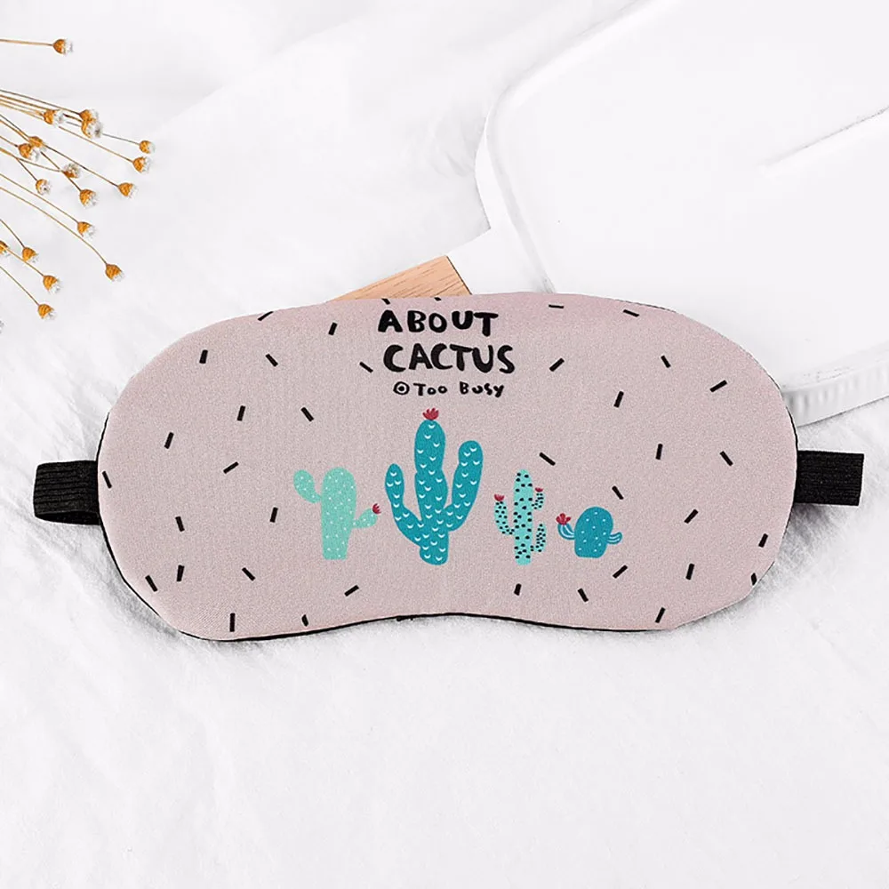 

Cute Cactus Sleep Rest Eye Mask Gel Pad Breathable Blindfold Eye Cover for Nap Travel Relax Eye Band Sleeping Aid Kids