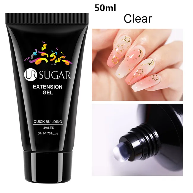 50ml 3 UR SUGAR Nail Art поли УФ-лак Френч для ногтей строитель ограничителей желе Полиакриловый гель Слип решения Clearnser Plus для удаления - Цвет: 50ml 3