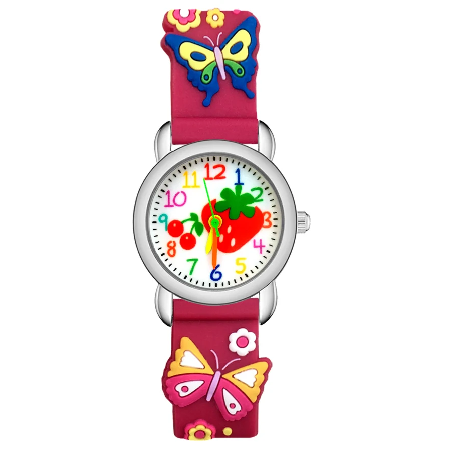 

Children's Cute Cartoon Strawberry Style Student Boy Girl Kids Silicone Strap Quartz Wrist Watches JP05