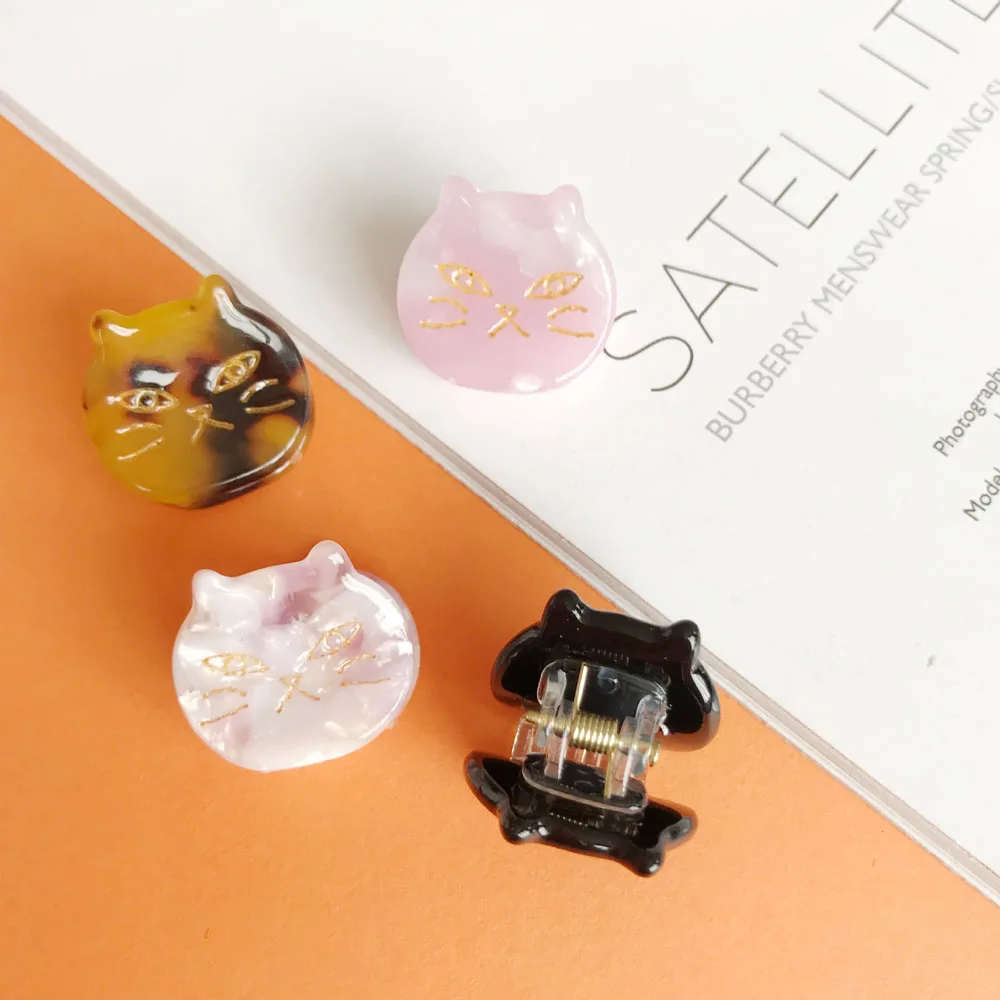 Cat Acetic Acid Hairpin Small Catch Clip Adult Bangs Hair Claw Accessories Classic Headwear Headdress |