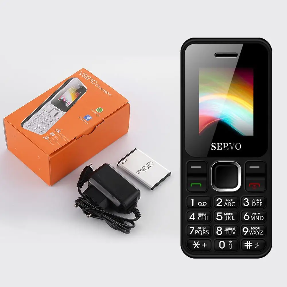 Мобильный телефон SERVO V8210 с двумя sim-картами, 1,77 дюймов, GPRS, вибрация, FM, GSM, Bluetooth, низкий уровень радиации, мобильные телефоны с русской клавиатурой - Цвет: black