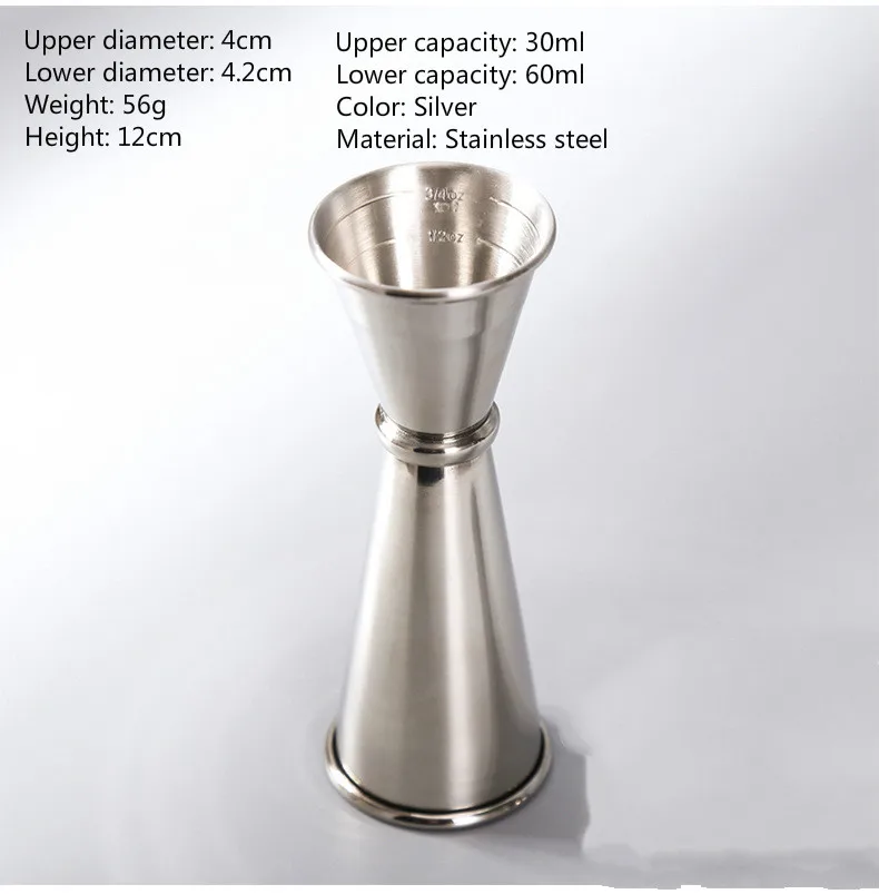 304 нержавеющая сталь яркая двойная головка свернутая унция чашка для бара