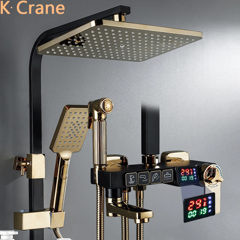 СВЕТОДИОДНЫЙ цифровой Душ смеситель для горячей и холодной воды в ванную комнату