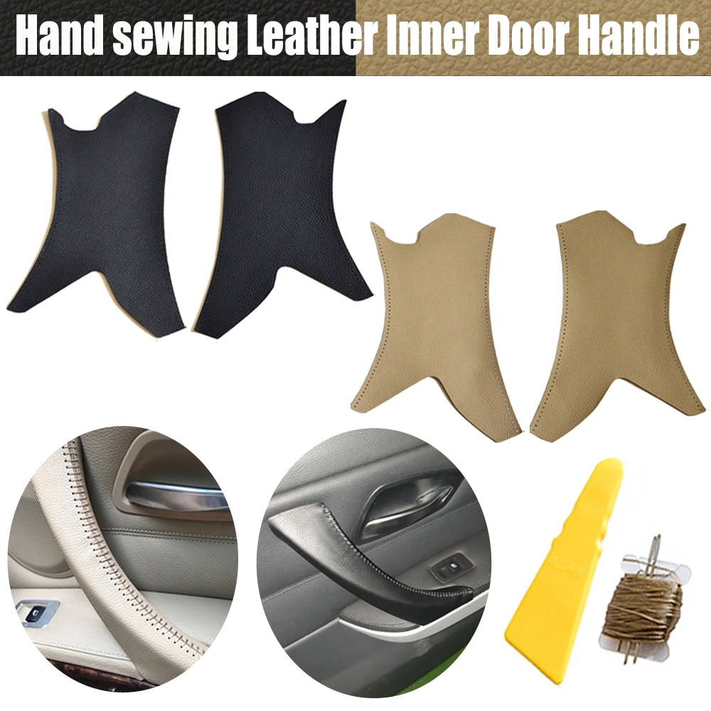

Hand sewing Micro Leather Right /left Door Panel Handle Pull Trim Cover Inner Handle Cover For BMW 3 Series E90 E91 325 330 318