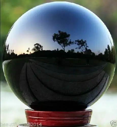 

4cm-20cm +Stand Natural Black Obsidian Sphere Large Crystal Ball Healing Stone+pedestal