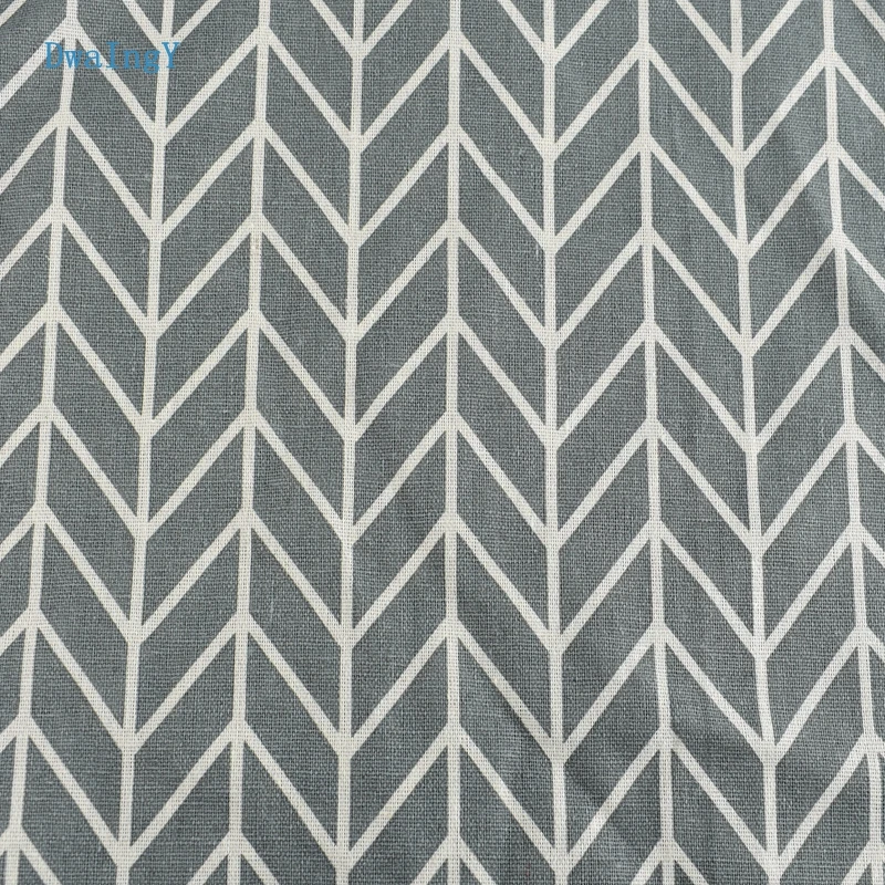 DwaIngY серая Геометрическая узорная печатная хлопковая льняная ткань для