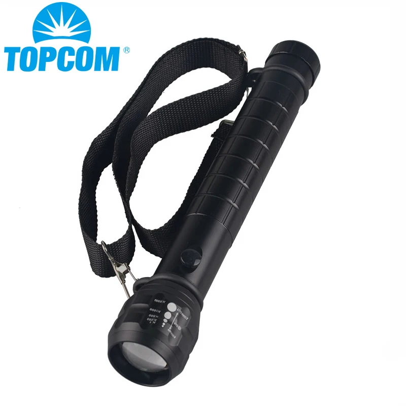 TopCom Heavy Duty большой полиции фонарь Q5 LED высокий мощный 3D Батарея металла Алюминий с случае Перезаряжаемые смены