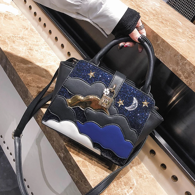 Маленькая дизайнерская кросс боди сумка с рисунком звезд для женщин новинка 2020