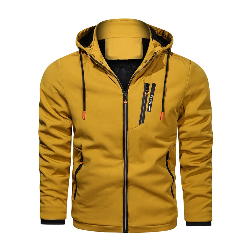 Autumn New Military Multi Pocket Mens Jackets Hooded Solid Color Bomber Jacket Men 2022 Fashion Casual Coat Outdoor Clothes | Мужская