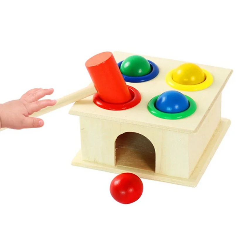 Детские деревянные молоточек с шариками коробка Beat игрушка красочные ing игра