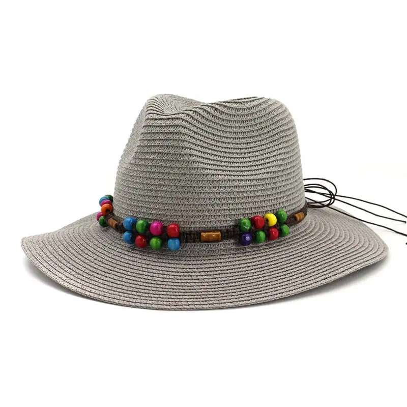 

2019 Elegant straw hat women big lower beach hat sun hat sun block UV protection panama hat bone chapeu feminino AD0767