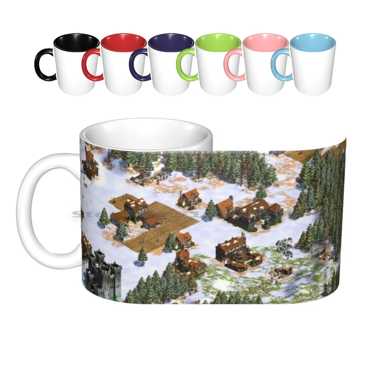 

Age Of Empires Snowy Landscape Cup Ceramic Mugs Coffee Cups Milk Tea Mug Age Of Empires Gaming Christmas Nerd Vintage Hipster