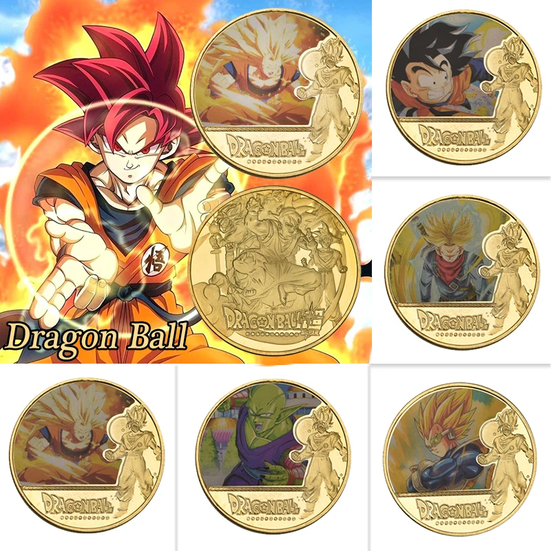 5 шт. WR Dragon Ball позолоченные Коллекционные монеты с держателем для монет японский набор монет медаль подарок Прямая поставка