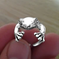 bohemia vintage frog shape ring for women men unisex multi size animal retro statement female party personality finger ring