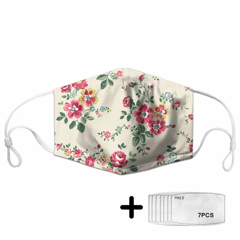 На каждый день унисекс с защитой от пыли для губ маска лица Ретро ботанический