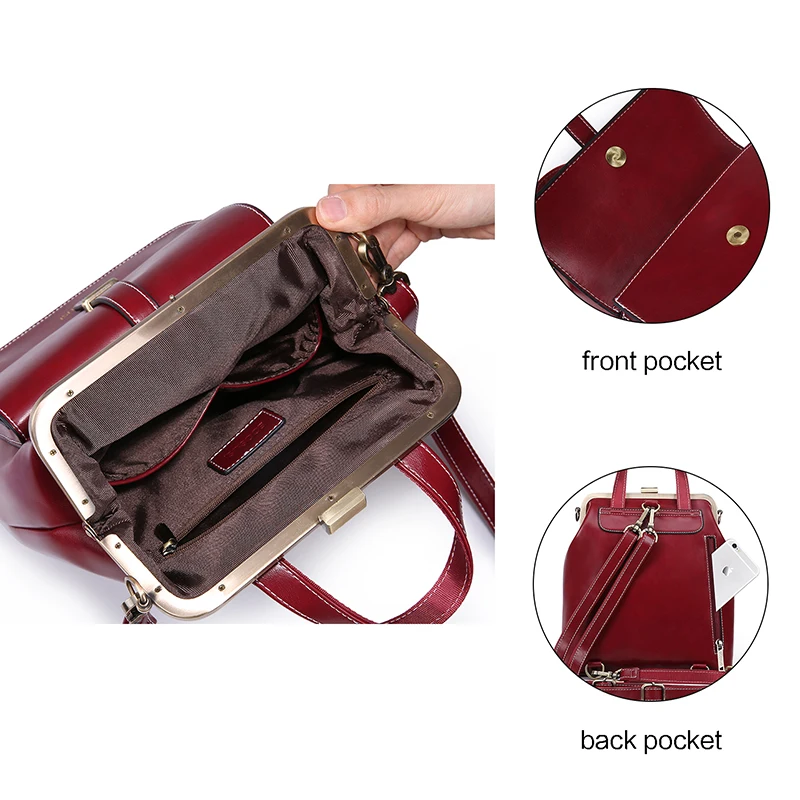 ECOSUSI 10.6 Inch Backpack Women Bags PU Leather Bucket Shoulder Bag Retro Travel Handbag Vintage Brand 2019 | Багаж и сумки