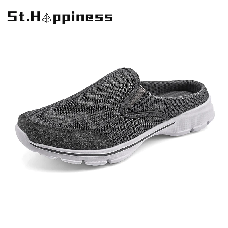 

New Summer Men Mesh Sandals Breathable Beach Flip Flops Sandals Fashion Solid Flat Bath Slippers Outdoor Light Sandals Big Size