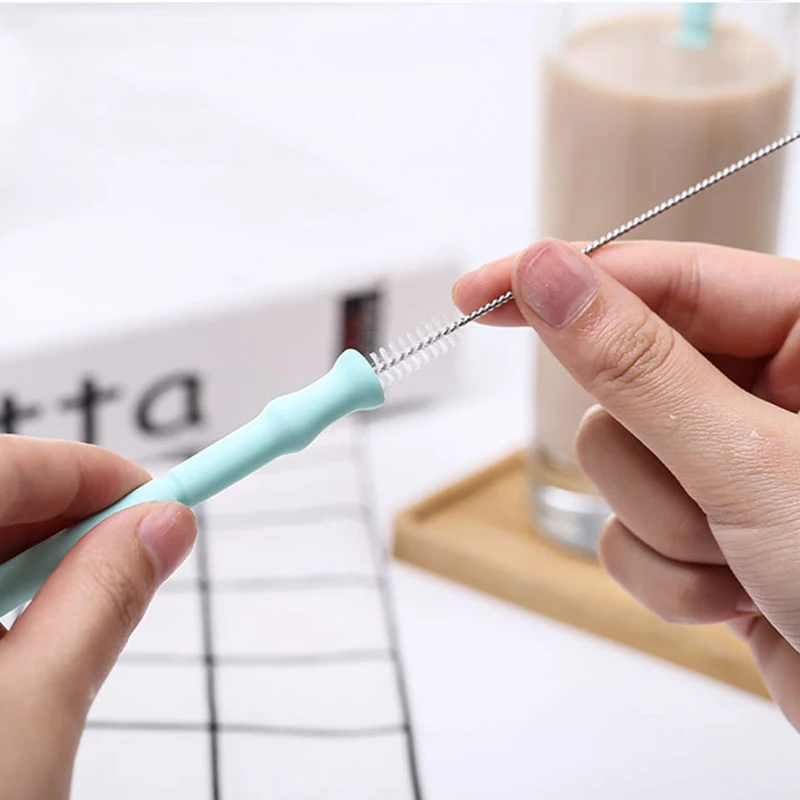 Складная Силиконовая солома многоразовая Солома для питья с чехлом переноски и