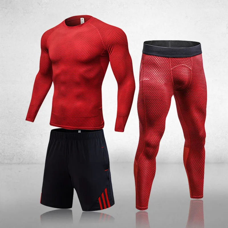 Быстросохнущий компрессионный мужской спортивный тренировочный костюм для