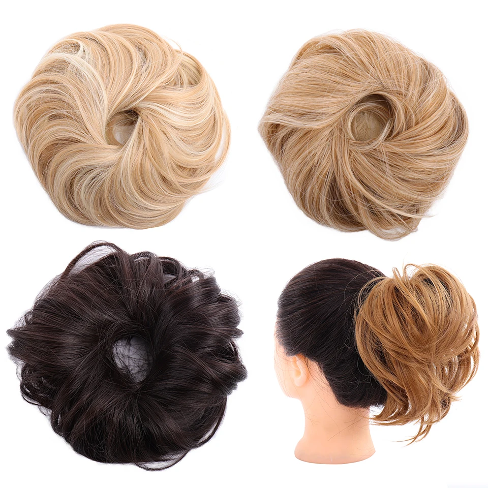 AILIADE синтетический эластичный прямой пончик-шиньон резинка для волос обертка