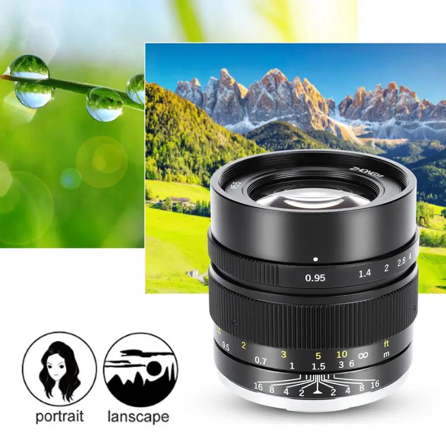 Жонгюй 35 мм F0.95 II объектив с широкой диафрагмой и APS-C рамка DSLR Камера
