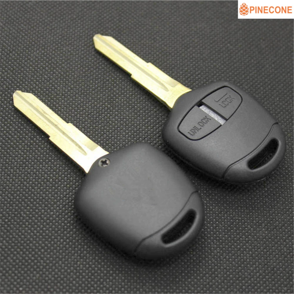 PINECONE для MITSUBISHI ASX OUTLANDER GRANDIS PAJERO, спортивный Автомобильный ключ, 2 кнопки с канавкой справа, неразрезанное лезвие, 1 крышка для ключа, 1 шт