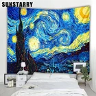 Декоративный настенный коврик с рисунком Ван Гога в виде звезд и Луны