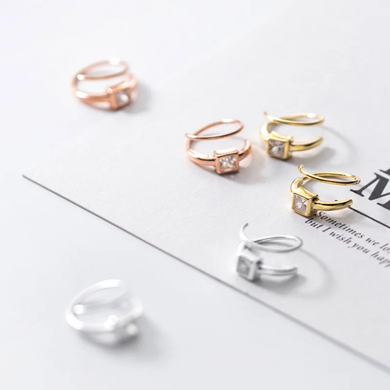 Trustdavis Настоящее серебро 925 пробы серьги с маленькими ушными костями кольцо