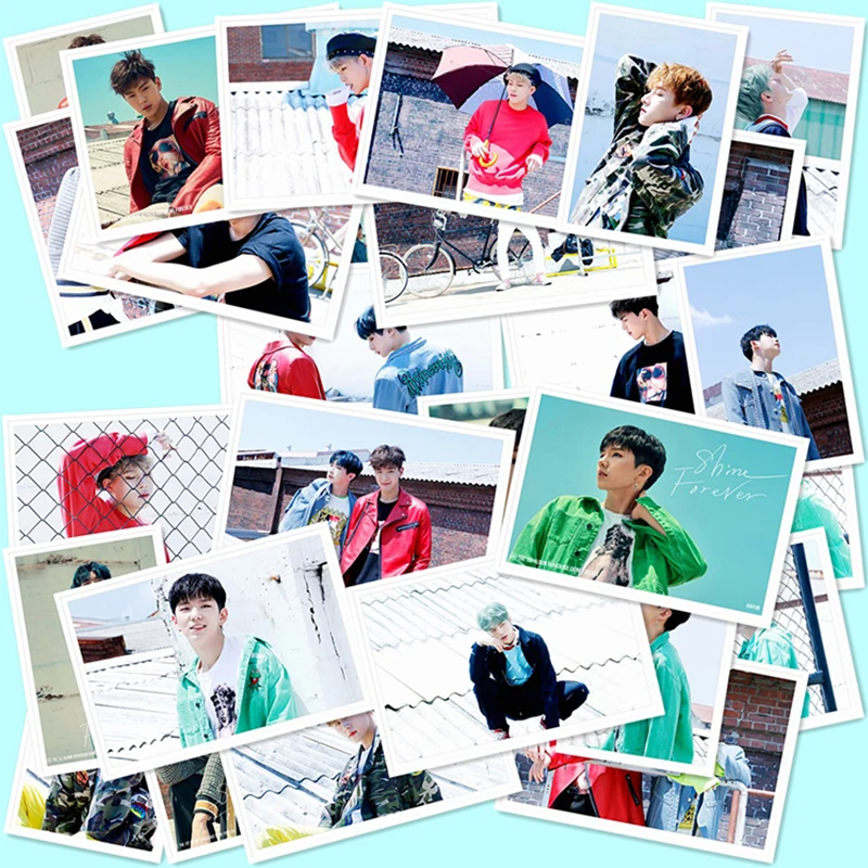 Kpop MONSTA X первый альбом &ltSHINE FOREVER&gt Polaroid Photo Lomo Card подарки для фанатов металлическая