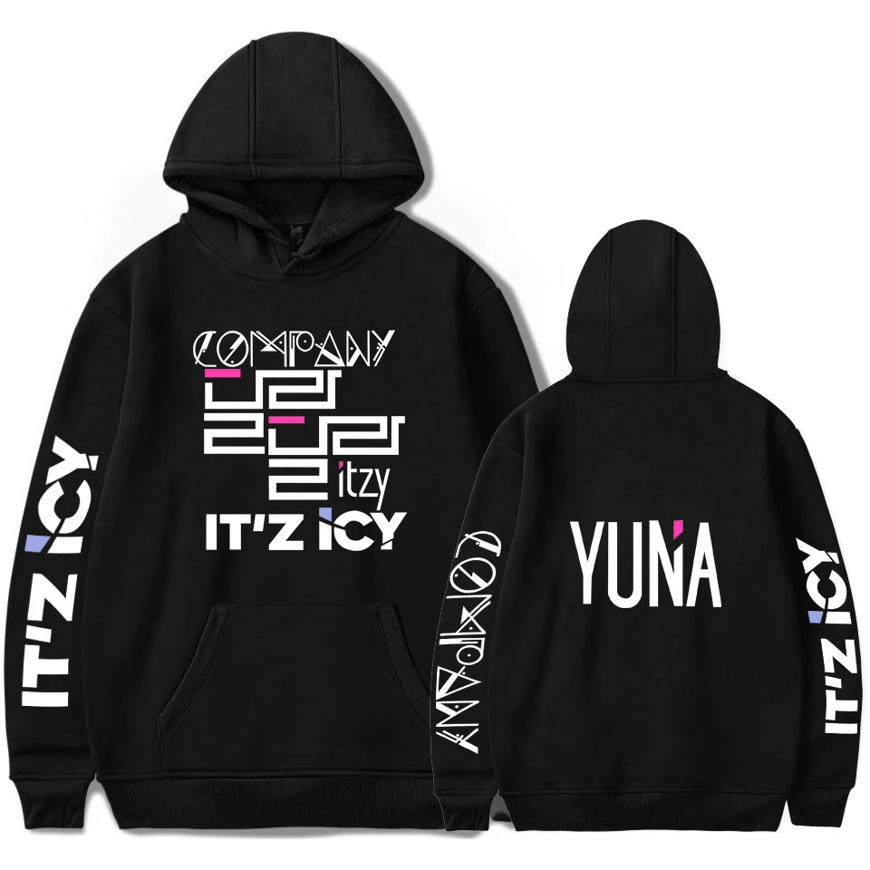 

Autumn ITZY Striped Hoody Long Sleeve Women/Men Hoodies Sweatshirt Black 2020 Harajuku Casual Hoodie Clothes
