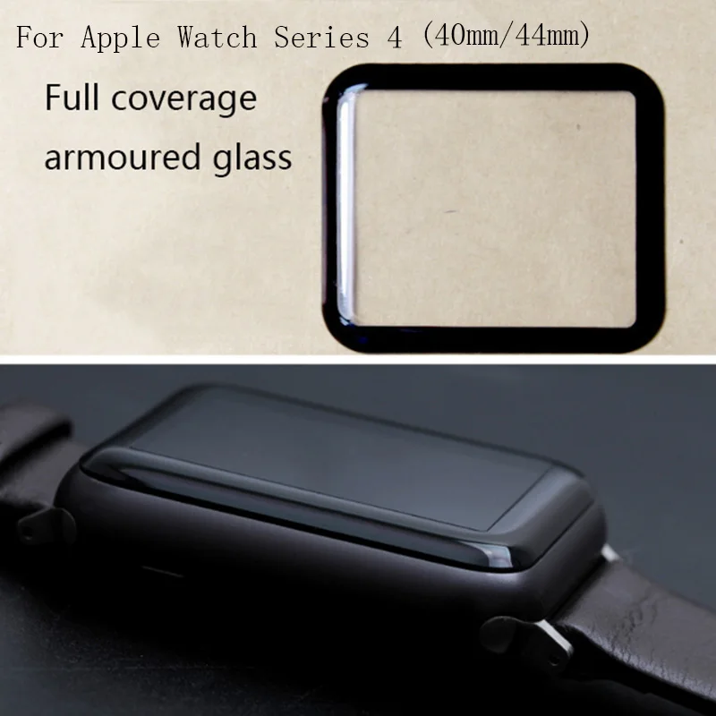 

Full Coverage Tempered Glass for Apple Watch Series 4 Full Screen Protector Cover 40mm/44mm Size