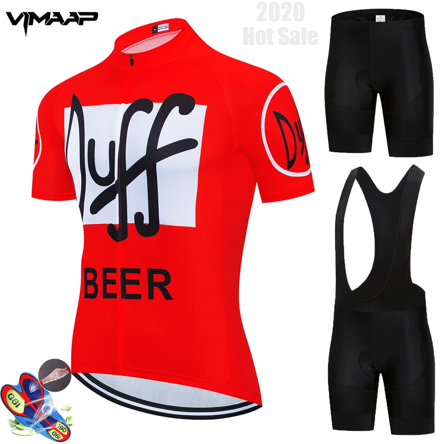 

Duff 2021 Team Cycling Jersey Set Men Short Sleeves summer PRO bicycle Maillot Ropa ciclismo Pants clothing 19D GEL bike shorts