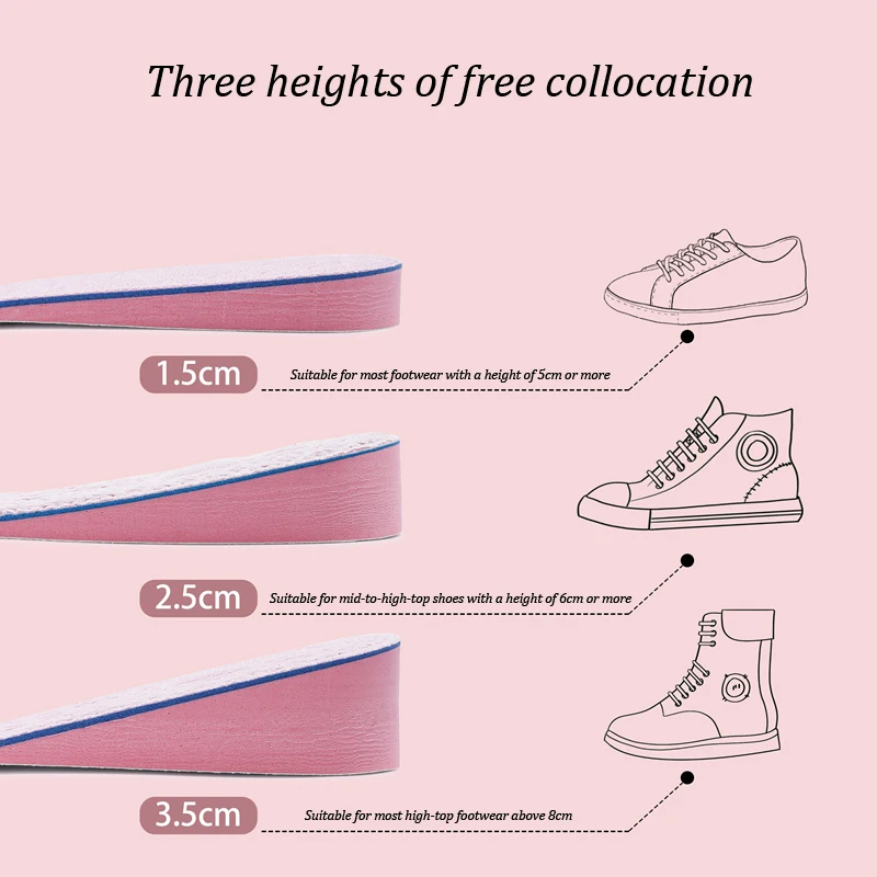 Стельки Женские из пены с эффектом памяти и невидимой высотой | Обувь