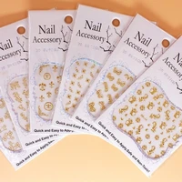 3 pcs 3d nail stickers nail art bronzing stickers decoration design false nails sticker nails accessories nail foil decals
