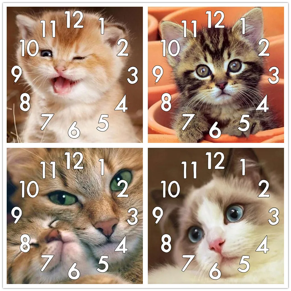 Алмазная живопись вышивка крестиком с часами мозаика 5D сделай сам квадратная