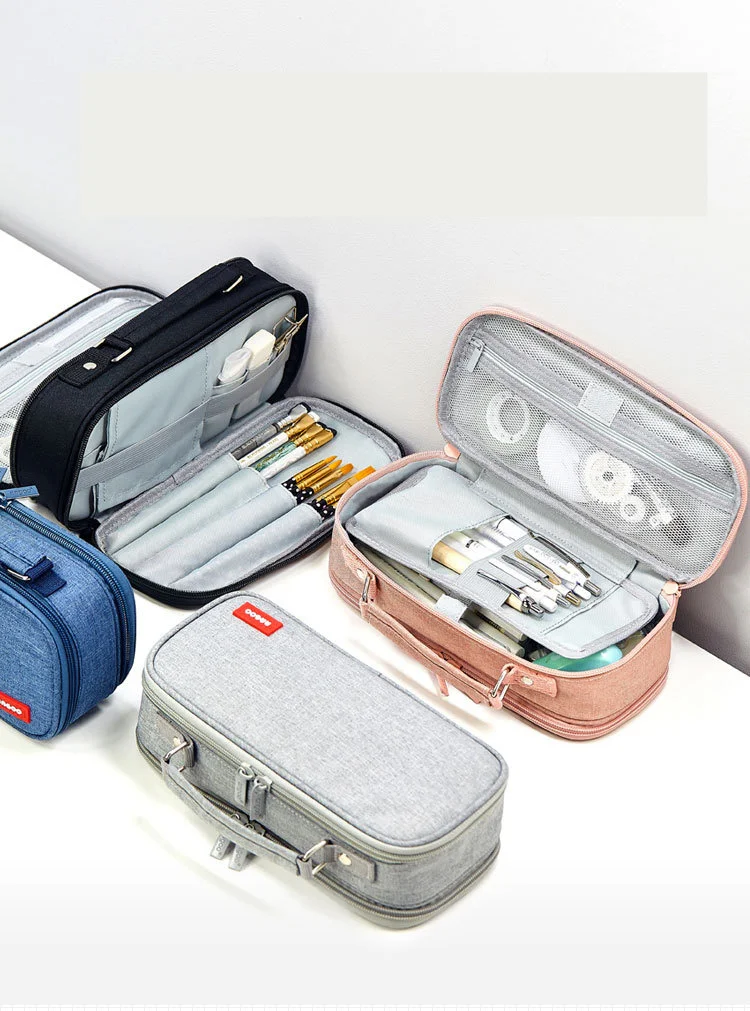 

Grote Capaciteit Etui Multi Layer Multi Functie Canvas Pen Zak Jongens Meisjes Briefpapier Pencilcase Opslag Levert Voeding