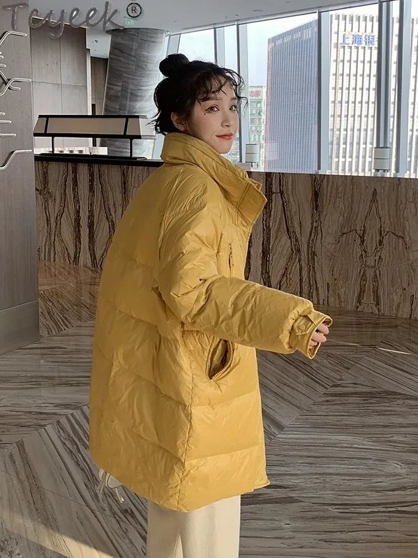 Женское зимнее пальто пуховик куртка на утином пуху женское теплое длинное