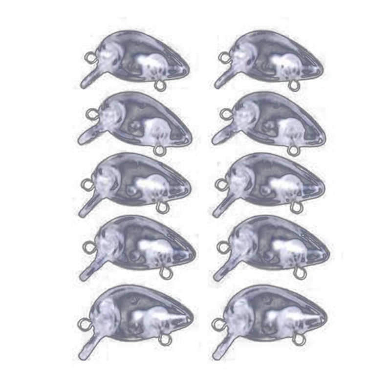 

10Pcs 1.2G 3cm Blank Lures Transparent Unpainted Crankbait Lures Bodies Fishing Wobbler Hard Fish Artificial Wobbler