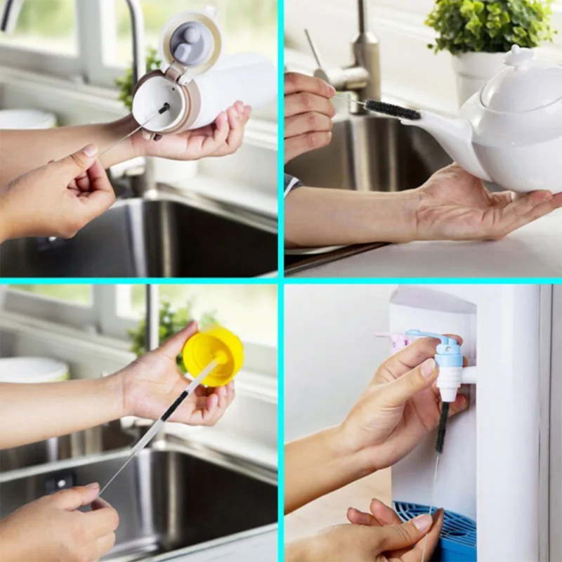 

10PCS Cleaning Brushes Bristle Kit Tube Bottle Straw Washing Cleaner Accessories Nylon Bottle Straw Household Cleaning Brush Set