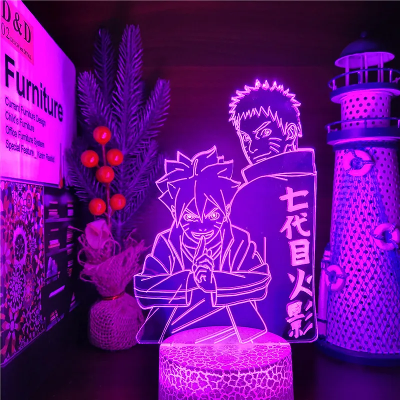 

Naruto BORUTO ANIME LAMP Led 7 Color Changing 3D Night Lights Naruto Shippuden 3D Visual lampara For Home Decor