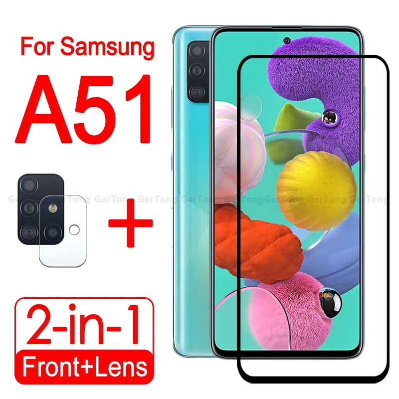 Полное покрытие для samsung Galaxy A51 стекло A515F Закаленное протектор экрана защитное