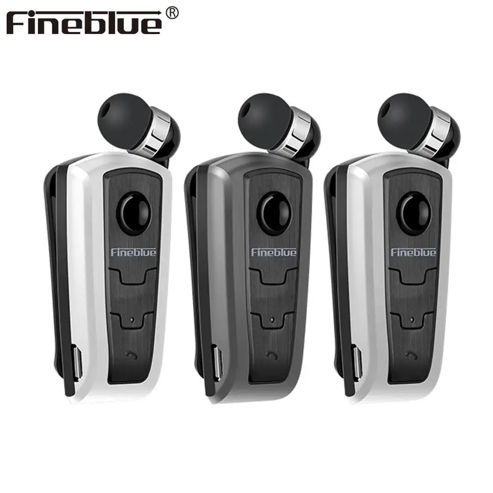 

Fineblue F910 Wireless Bluetooth 4.0 neck clip telescopic type business Earphone Vibration Wear Clip Stereo Sport earphone UM