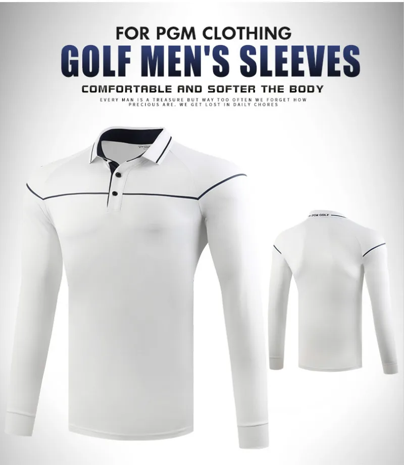 

New PGM Golf Clothing Men's Long Sleeve T-shirt Autumn Winter Breathable Windproof High Elastic Men's Clothing