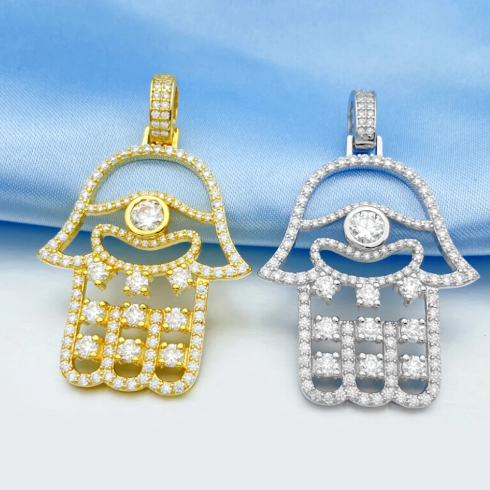 Ручные подвески из муассанита ожерелья S925 серебро настоящие бриллианты со льдом